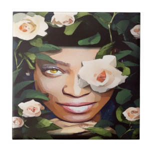 Schwarze Frauen Kunst Keramik Tile Fliese