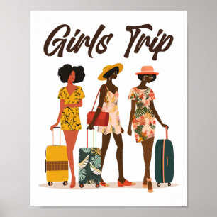 Schwarze Frauen Mädchen Reise Afro Königin Melanin Poster