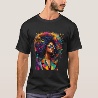 Schwarze Frauen Melanin Königin Stark Afro Afrikan T-Shirt