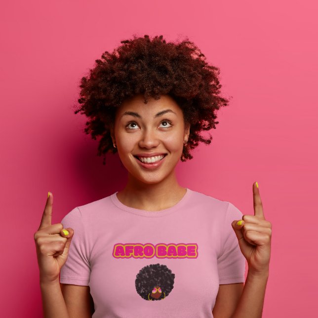 Schwarze Frauen, rosa Afro-Babe-T - Shirt (Pink babe, sees ya)