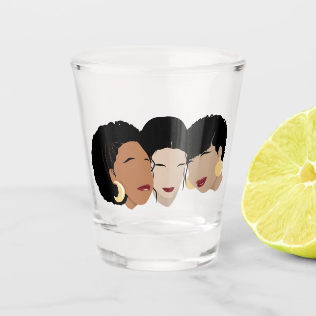 Schwarze Frauen, Schwesternfreunde Schnapsglas (Vorderseite)