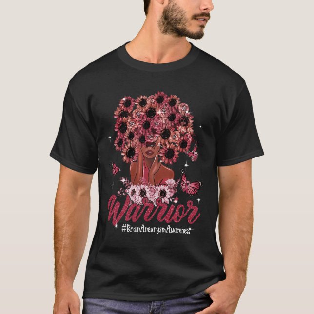 Schwarze Frauen Sonnenblumen Haar Gehirn Aneurysma T-Shirt (Vorderseite)