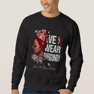 Schwarze Frauen tragen Burgundy-Sichelzellanämie A Sweatshirt