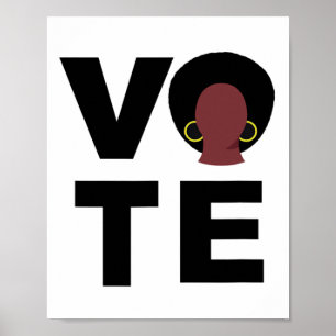 Schwarze Frauen wählen politische Wahlen Schwarze Poster