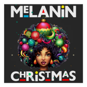 Schwarze Frauen Weihnachts-Melanin-Schwestern Poster