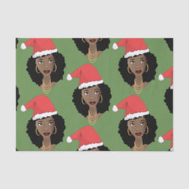 Schwarze Frauen, Weihnachts-Rote Weihnachtsmannmüt Seidenpapier