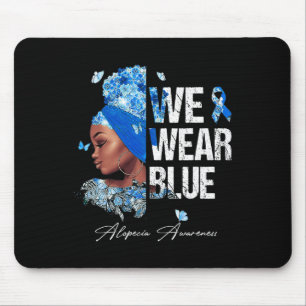 Schwarze Frauen Wir tragen Blau Alopecia-Bewusstse Mousepad