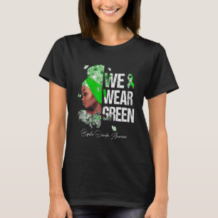 Schwarze Frauen wir tragen grüne bipolare Störung T-Shirt