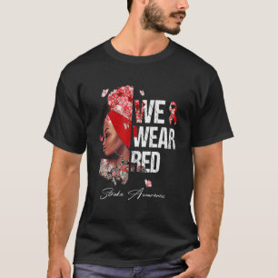 Schwarze Frauen wir tragen roten Schlaganfall Aufm T-Shirt
