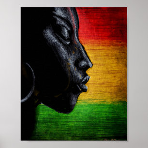 Schwarze Frauenkunst mit afrozentrischen Farben Poster
