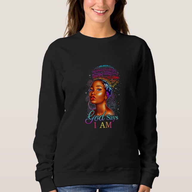 Schwarze Frauenkunst Sweatshirt (Vorderseite)