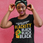 Schwarze Freiheit heute bin ich erpresst junetenha T-Shirt<br><div class="desc">Dieser T - Shirt enthält einen gelben, roten und grünen, schwarzen Power, der faust und weiß und gelb mit all-caps aufgetragen wird und in dem steht: "Im 19. Jüngsten, ich bin jeden Tag schwarz, aber heute bin ich schwarz schwarz schwarz schwarz" und das perfekte Outfit, um den Jahrestag des Emanzipationstages...</div>