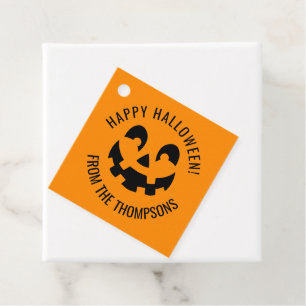 Schwarze Fröhliche Halloween-Kürbisgesicht-Form au Geschenkanhänger