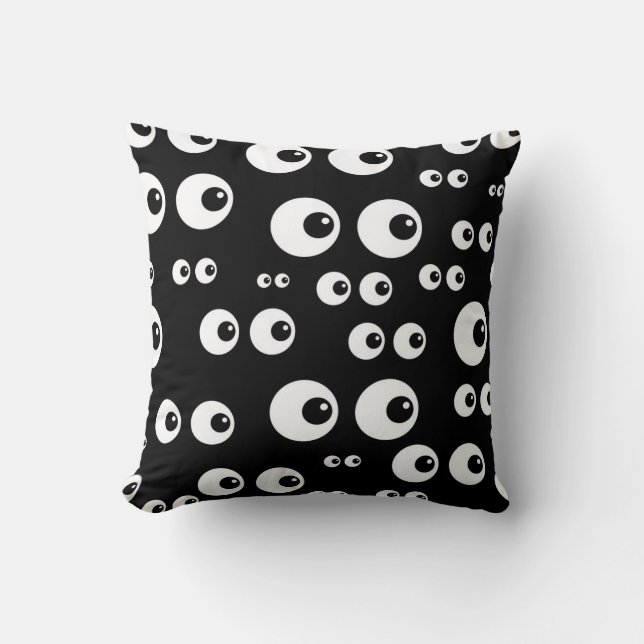 Schwarze Funny Seamless Augen sehen Halloween Spoo Kissen (Vorderseite)