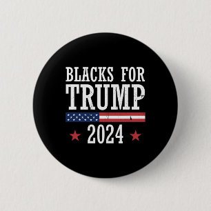 Schwarze für die Präsidentschaftswahl 2024 in Trum Button
