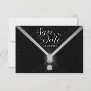 Schwarze Gala Diamant Save-the-Date Save The Date