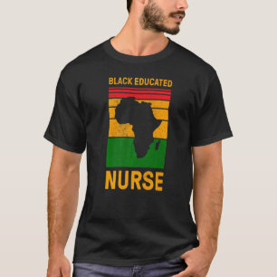 Schwarze gebildete Krankenschwester Stolz schwarze T-Shirt