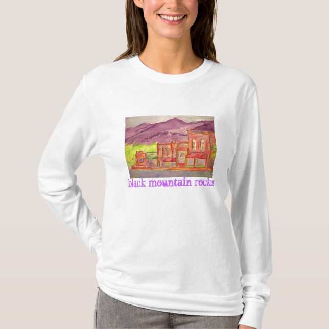 schwarze Gebirgsfelsen T-Shirt (Vorderseite)