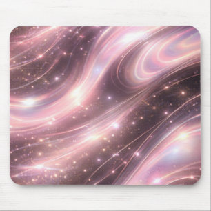 Schwarze & gedämpfte Errötungs-Raum-Muster AI-Kuns Mousepad