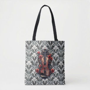 Schwarze Geige in Art Deco GMajor \Shoulder Tasche