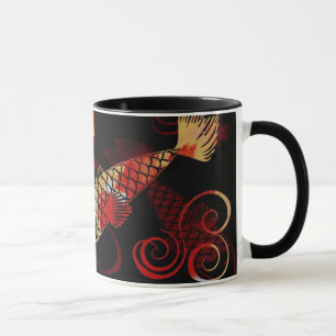 Schwarze Geisha kois Tasse