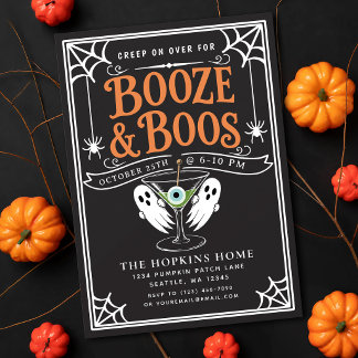 Schwarze Geister Halloween-Party für Erwachsene Einladung