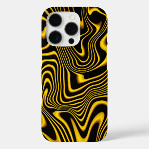 Schwarze Gelbe Goldene Wirbel Textur iPhone 16 Pro Hülle