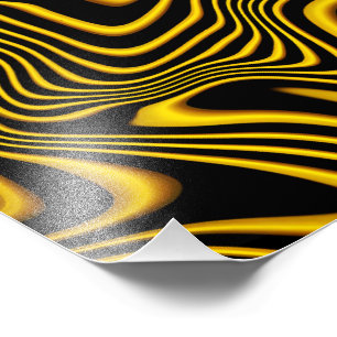 Schwarze gelbe Goldwirbel-Textur Fotodruck