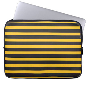 Schwarze Gelbe Horizontale Linien Geometrische Bie Laptopschutzhülle