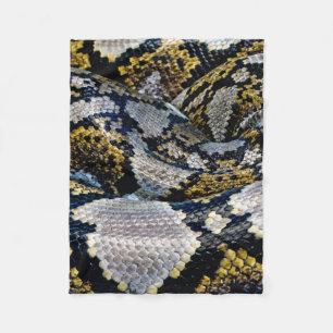 Schwarze, gelbe und graue Python Fleecedecke