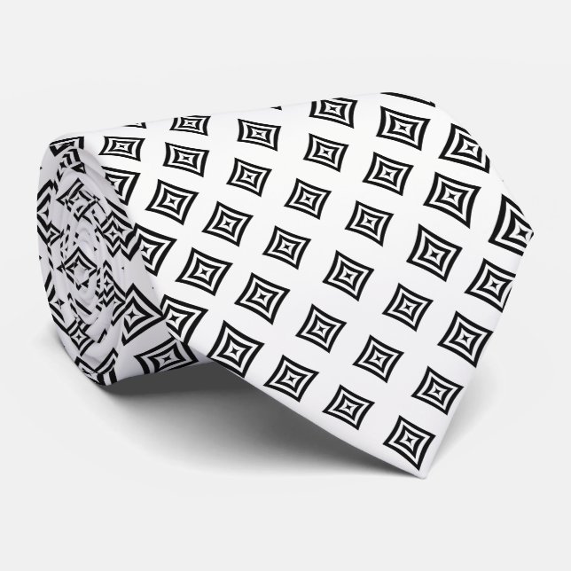 Schwarze geometrische Formen Krawatte (Gerollt)