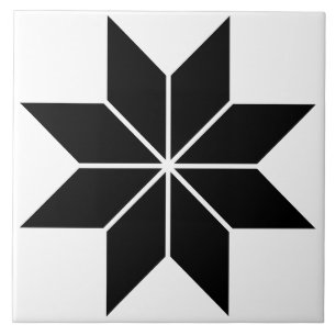 Schwarze geometrische Stern Vintage Keramikfliese