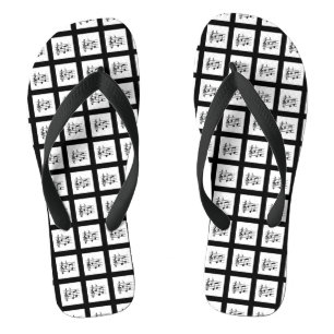 Schwarze Gerahmte Musikplätze Flip Flops