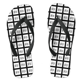 Schwarze Gerahmte Musikplätze Flip Flops