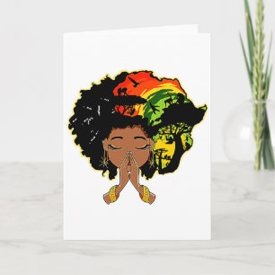 Schwarze Geschichte Afro Frau betend Gott Melanin  Karte
