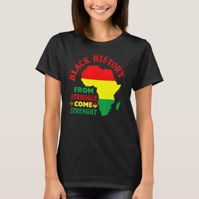 Schwarze Geschichte aus dem Kampf kommt Kraft BLM  T-Shirt (Vorderseite)