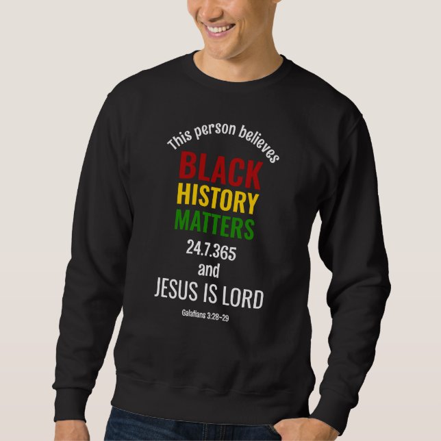 SCHWARZE GESCHICHTE CHRISTLICH SWEATSHIRT (Vorderseite)