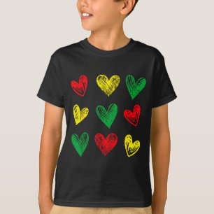 Schwarze Geschichte Herzen afroamerikanische Mädch T-Shirt