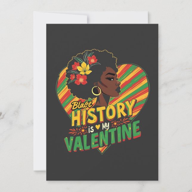 Schwarze Geschichte ist mein Valentiner Monat schw Einladung (Vorderseite)