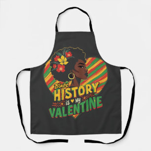 Schwarze Geschichte ist mein Valentiner Monat schw Schürze
