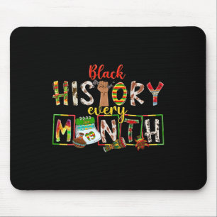 Schwarze Geschichte jeden Monat Faust Hand Afro Af Mousepad