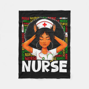 Schwarze Geschichte Krankenschwester Afro Melanin Fleecedecke