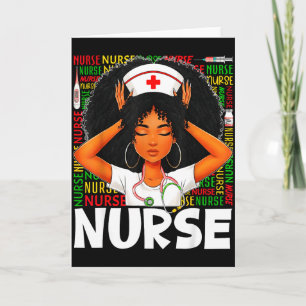 Schwarze Geschichte Krankenschwester Afro Melanin  Karte