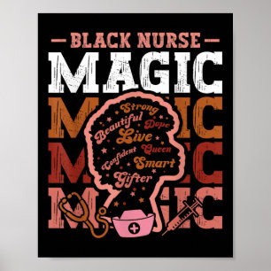Schwarze Geschichte Magie Afro Girl Melanin Nursin Poster