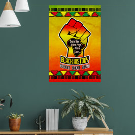 Schwarze Geschichte mit Afrika Karte und Erste auf Poster