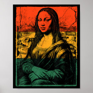 Schwarze Geschichte Mona Lisa Afro Frau Amerikanis Poster