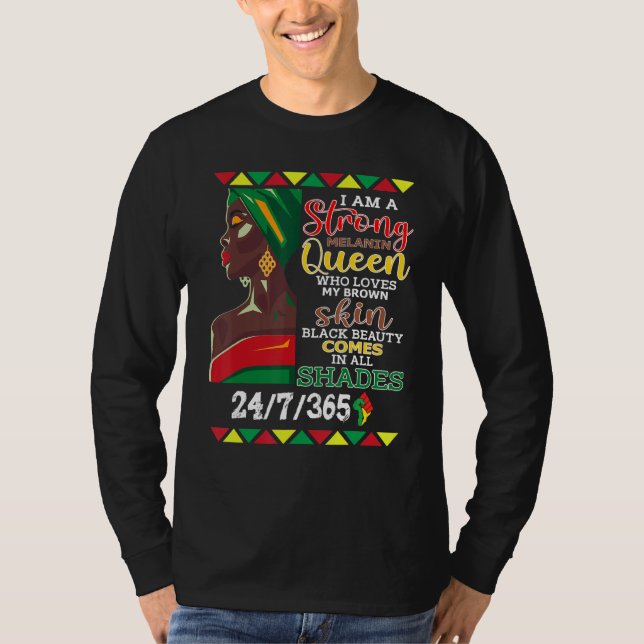 Schwarze Geschichte Monat 247365 Melanin Afrikanis T-Shirt (Vorderseite)
