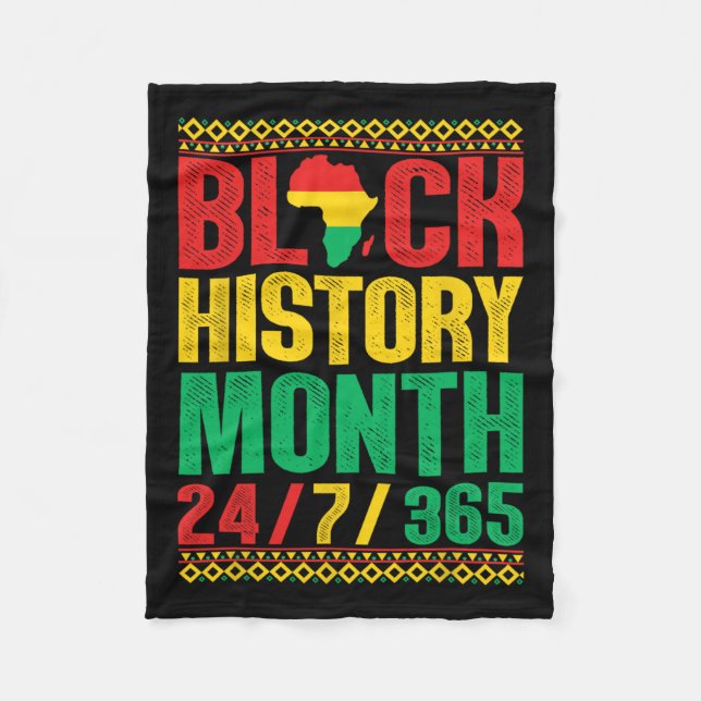Schwarze Geschichte Monat 247365 Shirt Afrika für  Fleecedecke (Vorderseite)