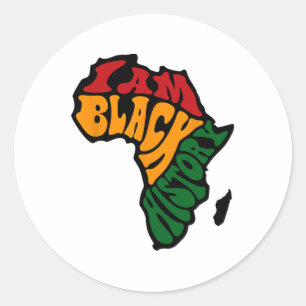 Schwarze Geschichte Monat Apparel Afrika Karte Ken Runder Aufkleber