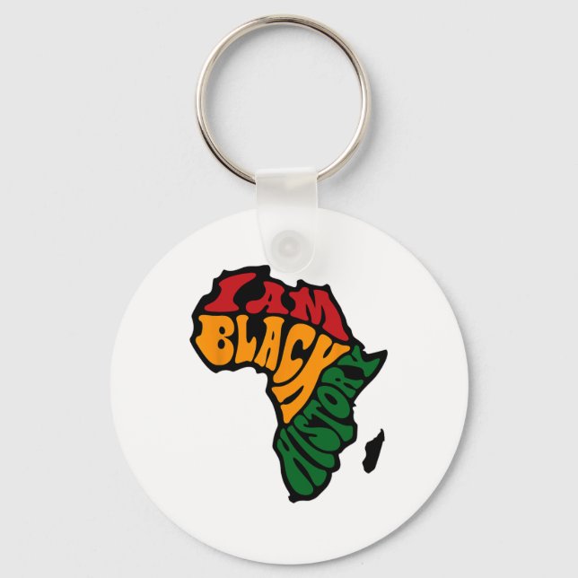 Schwarze Geschichte Monat Apparel Afrika Karte Ken Schlüsselanhänger (Vorderseite)